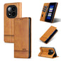For Redmi Note 14 Pro 5G AZNS Magnetic Calf Texture Flip Leather Phone Case(Light Brown)