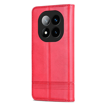 For Redmi Note 14 Pro+ 5G AZNS Magnetic Calf Texture Flip Leather Phone Case(Red)