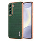 For Samsung Galaxy S22 5G AZNS Electroplated Frame Crocodile Texture Full Coverage Phone Case(Green)