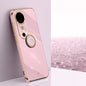 For vivo S19 XINLI Straight Edge 6D Electroplate TPU Phone Case with Ring Holder(Cherry Purple)