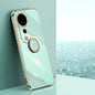 Pour l'étui de téléphone en TPU électrolytique 6D à bords droits vivo S19 Pro XINLI avec support annulaire (Vert menthe)