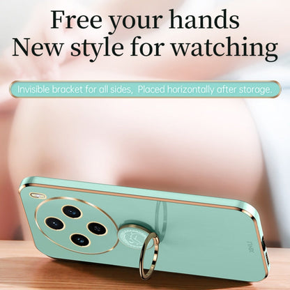 For vivo X100S XINLI Straight Edge 6D Electroplate TPU Phone Case with Ring Holder(Cherry Purple)
