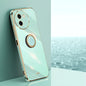 Pour coque de téléphone en TPU à bord droit XINLI 6D électroplaquée avec support annulaire pour vivo Y200i (Vert Menthe)