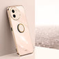 For vivo Y200i XINLI Straight Edge 6D Electroplate TPU Phone Case with Ring Holder(Pink)