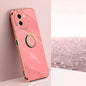For vivo Y200i XINLI Straight Edge 6D Electroplate TPU Phone Case with Ring Holder(Hawthorn Red)