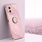 Pour coque de téléphone en TPU électrolytique 6D à bord droit vivo Y200i XINLI avec support annulaire (violet cerise)