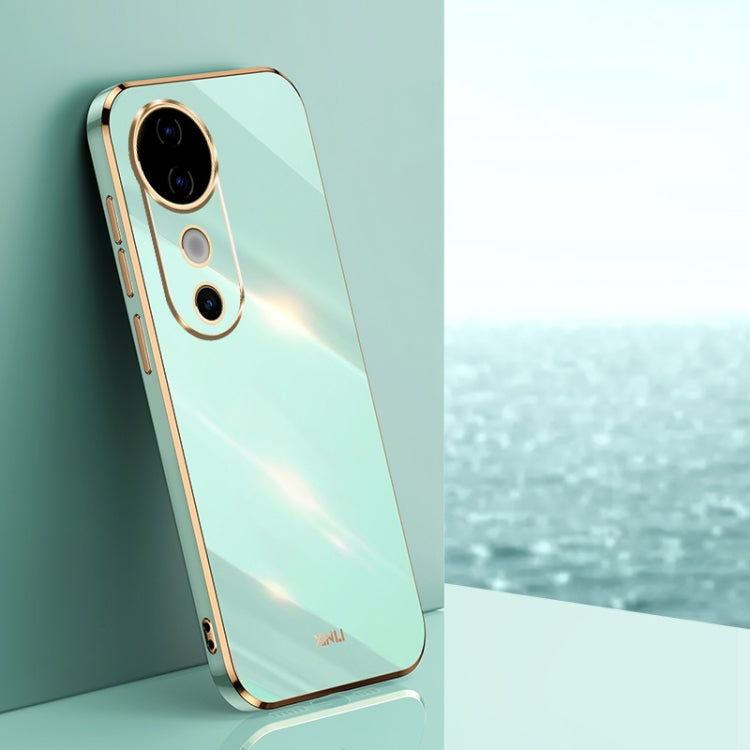 For vivo S19 XINLI Straight Edge 6D Electroplate TPU Phone Case(Mint Green)