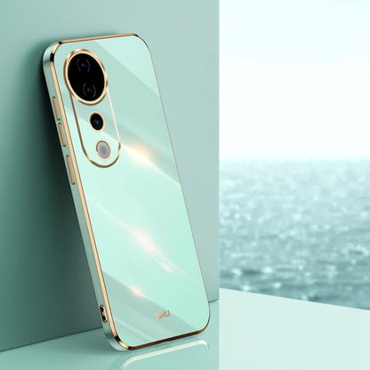 For vivo S19 Pro XINLI Straight Edge 6D Electroplate TPU Phone Case(Mint Green)