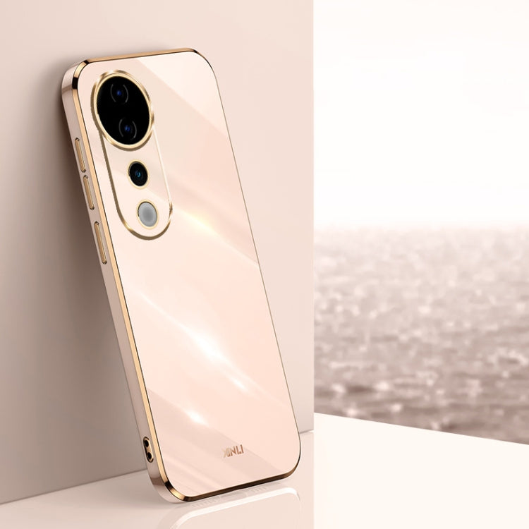 For vivo S19 Pro XINLI Straight Edge 6D Electroplate TPU Phone Case(Pink)