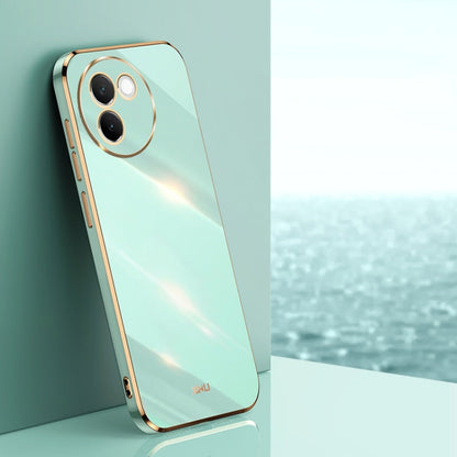 Pour étui de téléphone en TPU à bord droit 6D galvanisé XINLI vivo V30E (vert menthe)