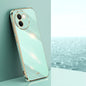 Pour étui de téléphone en TPU à bord droit 6D galvanisé XINLI vivo V30E (vert menthe)