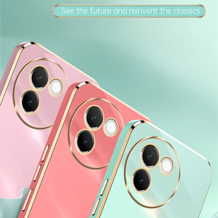 For vivo V30E XINLI Straight Edge 6D Electroplate TPU Phone Case(Cherry Purple)