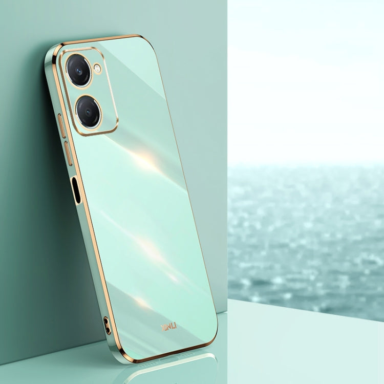 Pour vivo Y18 XINLI Étui de téléphone en TPU électrolytique 6D à bords droits (vert menthe)
