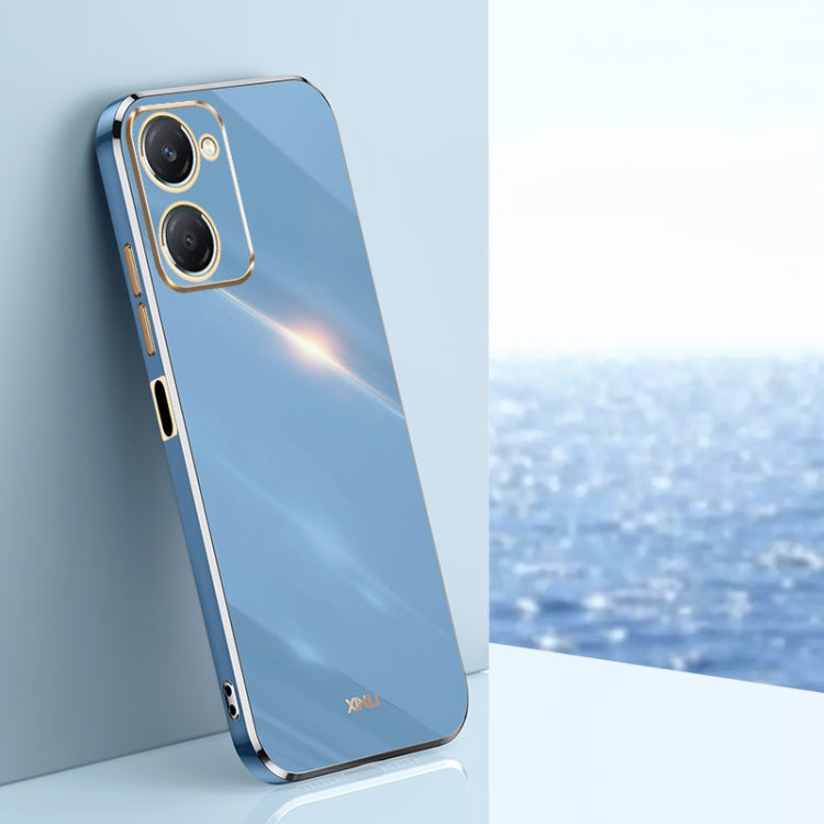 Pour vivo Y18 XINLI Étui de téléphone en TPU électrolytique 6D à bord droit (Bleu Céleste)