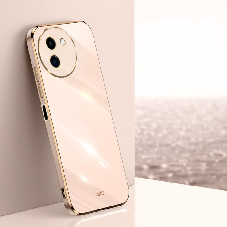 For vivo Y200i XINLI Straight Edge 6D Electroplate TPU Phone Case(Pink)