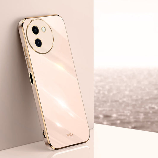 For vivo Y200i XINLI Straight Edge 6D Electroplate TPU Phone Case(Pink)