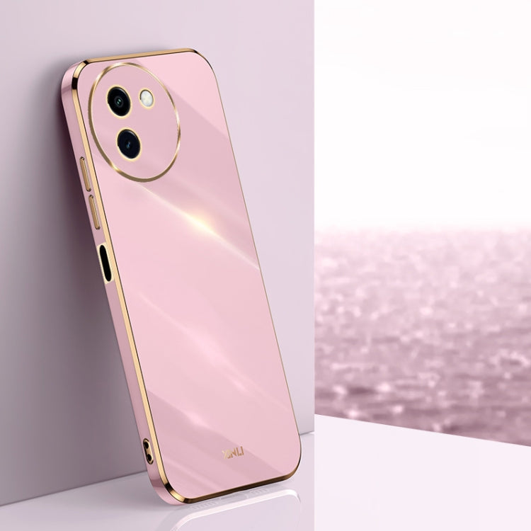 Pour étui de téléphone en TPU à bord droit 6D électroplaste XINLI pour vivo Y200i (violet cerise)