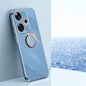 For Xiaomi Redmi Turbo 3 XINLI Straight Edge 6D Electroplate TPU Phone Case with Ring Holder(Celestial Blue)