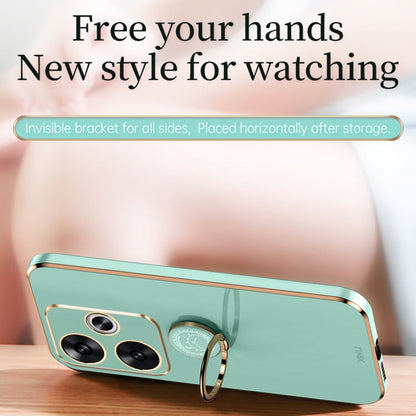 For Xiaomi Redmi Turbo 3 XINLI Straight Edge 6D Electroplate TPU Phone Case with Ring Holder(Black)