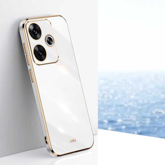 For Xiaomi Redmi Turbo 3 XINLI Straight Edge 6D Electroplate TPU Phone Case(White)