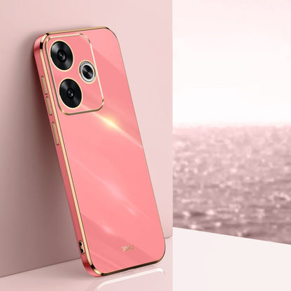 For Xiaomi Redmi Turbo 3 XINLI Straight Edge 6D Electroplate TPU Phone Case(Hawthorn Red)