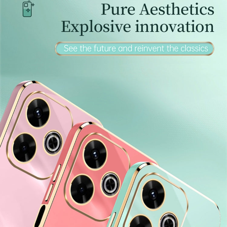 For Redmi 13 4G XINLI Straight Edge 6D Electroplate TPU Phone Case(White)