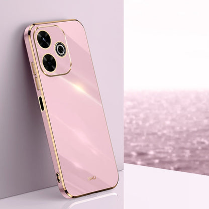 Pour coque de téléphone en TPU électrolytique 6D à bords droits XINLI pour Redmi 13 4G (Violet Cerise)