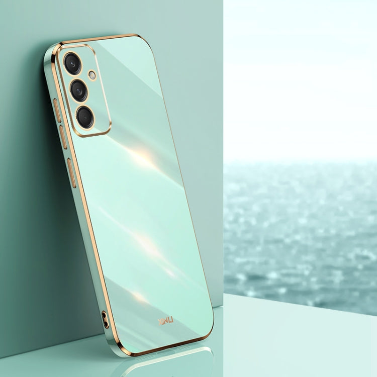 For Samsung Galaxy M55 XINLI Straight Edge 6D Electroplate TPU Phone Case(Mint Green)