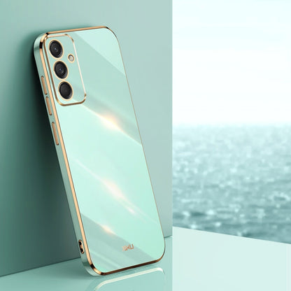 For Samsung Galaxy M55 XINLI Straight Edge 6D Electroplate TPU Phone Case(Mint Green)