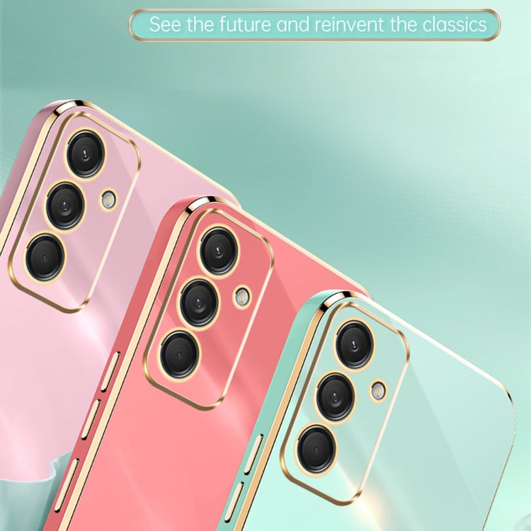 For Samsung Galaxy M55 XINLI Straight Edge 6D Electroplate TPU Phone Case(Pink)