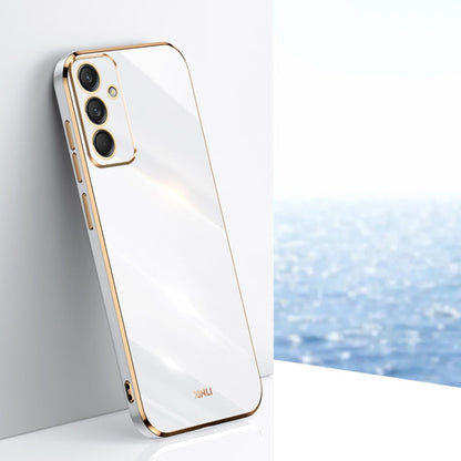 For Samsung Galaxy M55 XINLI Straight Edge 6D Electroplate TPU Phone Case(White)