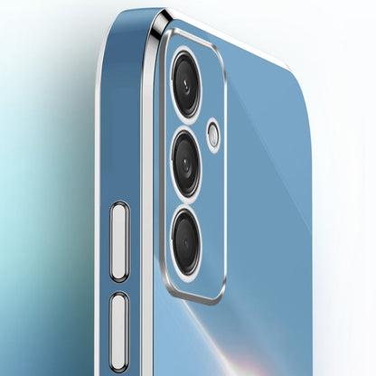 For Samsung Galaxy M55 XINLI Straight Edge 6D Electroplate TPU Phone Case(Celestial Blue)