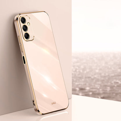 For Samsung Galaxy M35 XINLI Straight Edge 6D Electroplate TPU Phone Case(Pink)