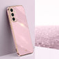 For Samsung Galaxy M35 XINLI Straight Edge 6D Electroplate TPU Phone Case(Cherry Purple)