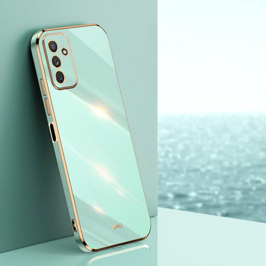 For Samsung Galaxy M23 XINLI Straight Edge 6D Electroplate TPU Phone Case(Mint Green)