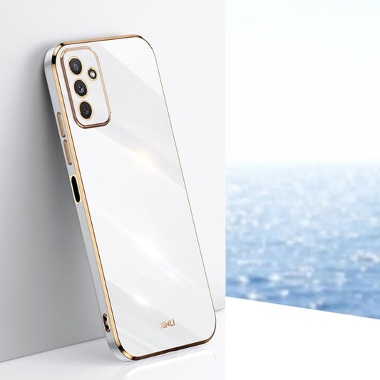 For Samsung Galaxy M23 XINLI Straight Edge 6D Electroplate TPU Phone Case(White)