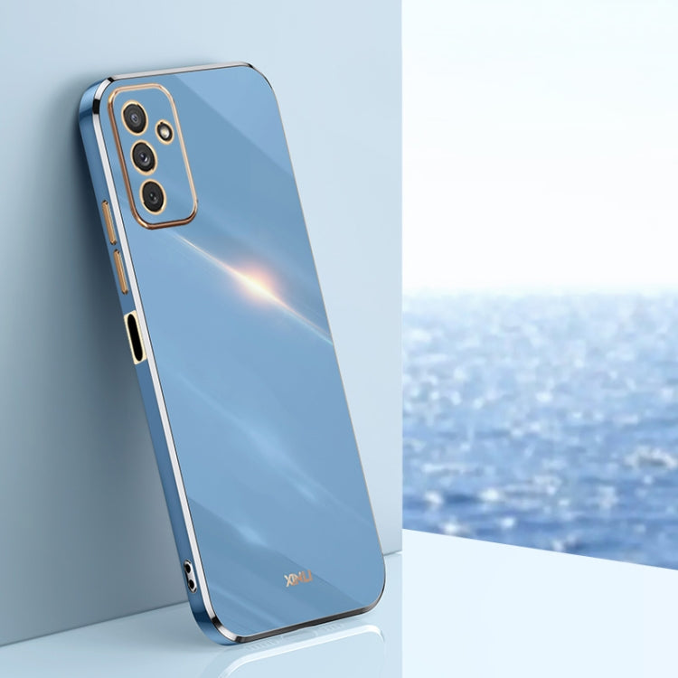 For Samsung Galaxy M23 XINLI Straight Edge 6D Electroplate TPU Phone Case(Celestial Blue)