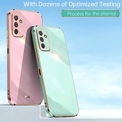 For Samsung Galaxy M23 XINLI Straight Edge 6D Electroplate TPU Phone Case(Celestial Blue)