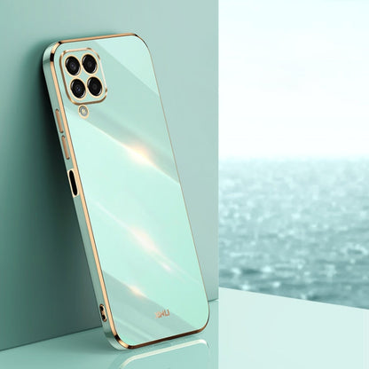 Pour Samsung Galaxy M33 5G Global XINLI Coque de téléphone en TPU plaqué électrolytique 6D à bords droits (vert menthe)