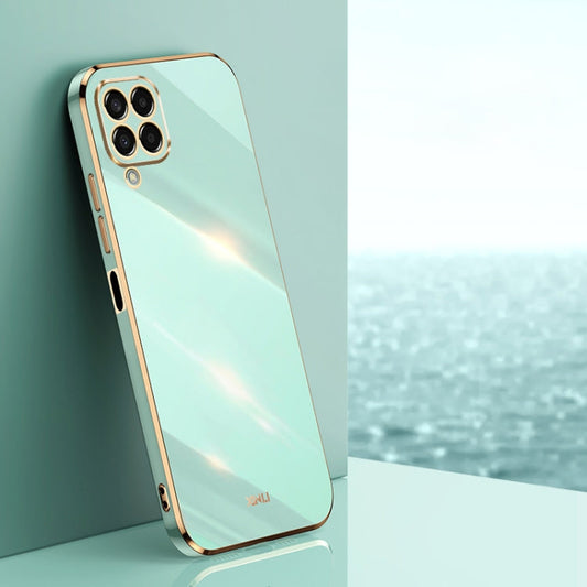 For Samsung Galaxy M33 5G Global XINLI Straight Edge 6D Electroplate TPU Phone Case(Mint Green)