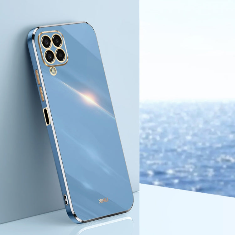 For Samsung Galaxy M33 5G Global XINLI Straight Edge 6D Electroplate TPU Phone Case(Celestial Blue)