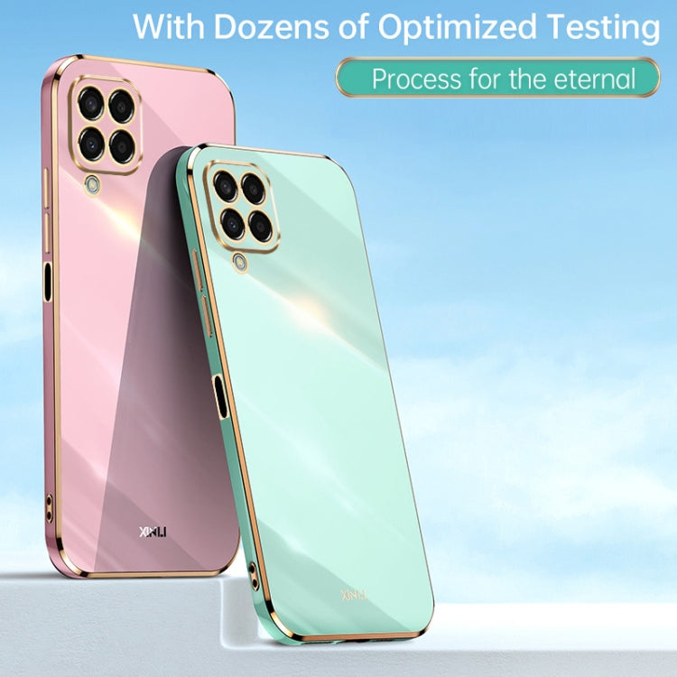 For Samsung Galaxy M33 5G Global XINLI Straight Edge 6D Electroplate TPU Phone Case(Celestial Blue)