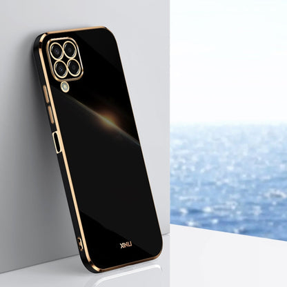 Pour Samsung Galaxy M33 5G Global XINLI Étui de Téléphone en TPU à Bord Droit 6D Galvanisé (Noir)