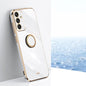 For Samsung Galaxy M55 XINLI Straight Edge 6D Electroplate TPU Phone Case with Ring Holder(White)