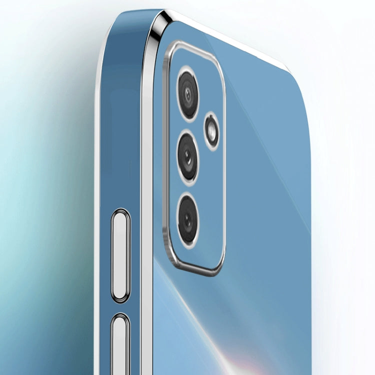 For Samsung Galaxy M23 XINLI Straight Edge 6D Electroplate TPU Phone Case with Ring Holder(Mint Green)