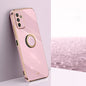 For Samsung Galaxy M23 XINLI Straight Edge 6D Electroplate TPU Phone Case with Ring Holder(Cherry Purple)
