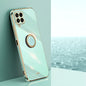 For Samsung Galaxy M33 5G Global XINLI Straight Edge 6D Electroplate TPU Phone Case with Ring Holder(Mint Green)