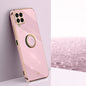 For Samsung Galaxy M33 5G Global XINLI Straight Edge 6D Electroplate TPU Phone Case with Ring Holder(Cherry Purple)