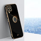 For Samsung Galaxy M33 5G Global XINLI Straight Edge 6D Electroplate TPU Phone Case with Ring Holder(Black)