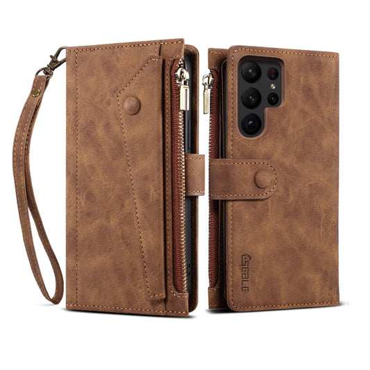 For Samsung Galaxy S24 Ultra 5G ESEBLE Retro Frosted RFID Flip Leather Phone Case(Brown)